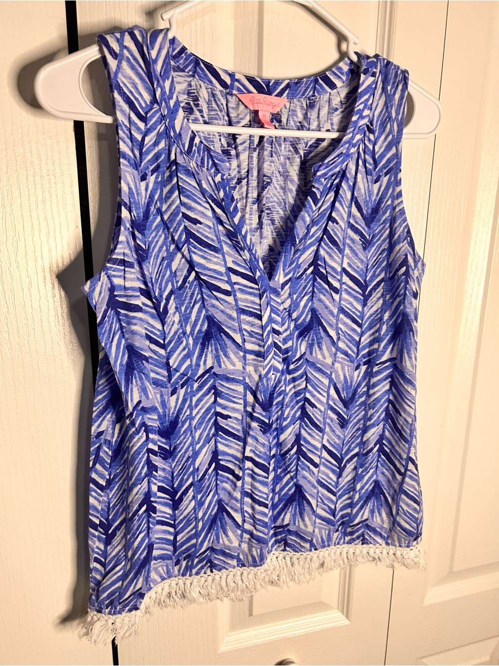 Lilly Pulitzer Kipper Top Tank Blouse Lapis Blue Costa Verde Women’s XS‎ Beach - Picture 2 of 7